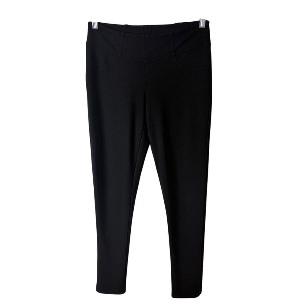 American Rag Women’s Leggings Size L Black Stretch Pants Faux Pockets